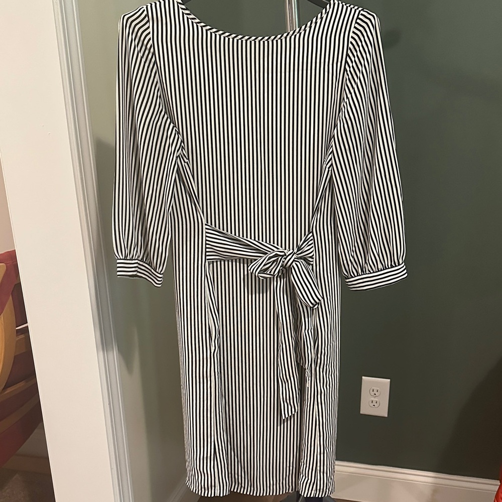 Apt. 9 Black and White Tie Front Sheath Dress